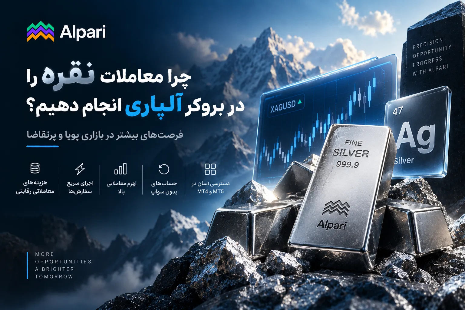 چرا معاملات نقره را در بروکر آلپاری انجام دهیم؟